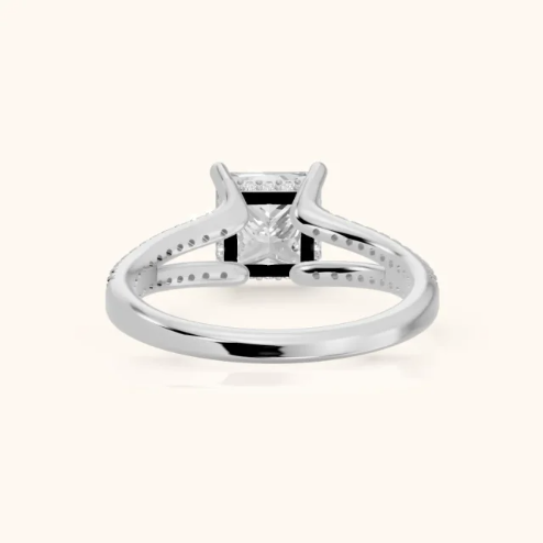 Eternal Embrace Solitaire Princess Diamond Engagement & Wedding Ring