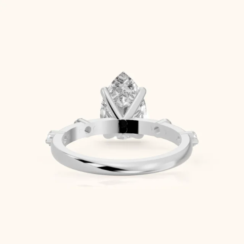 Elena Radiance Solitaire Pear Diamond Engagement & Wedding Ring