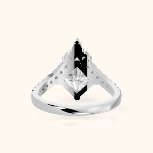 Isabella Legacy Side Stone Princess Diamond Engagement & Wedding Ring