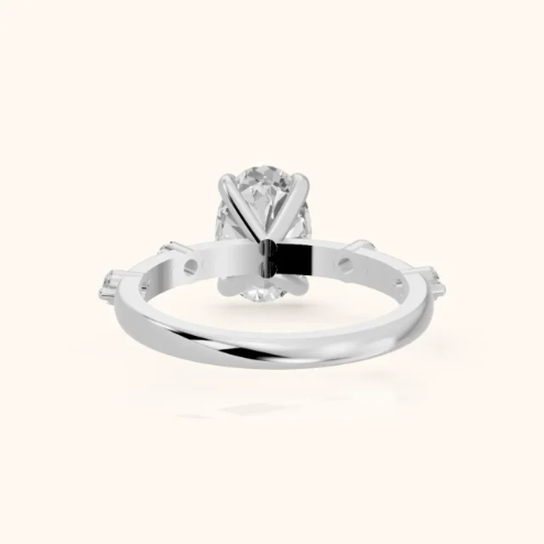 Elena Radiance Solitaire Oval Diamond Engagement & Wedding Ring
