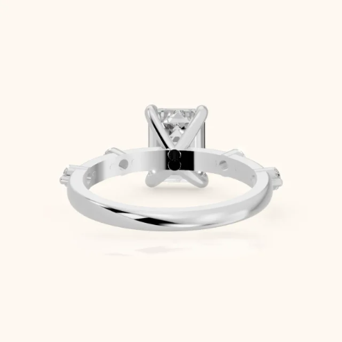 Elena Radiance Solitaire Emerald Diamond Engagement & Wedding Ring