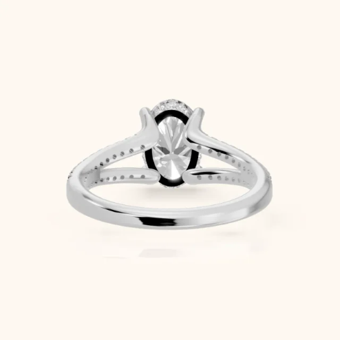 Eternal Embrace Solitaire Oval Diamond Engagement & Wedding Ring