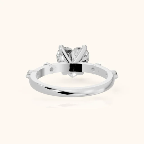 Elena Radiance Solitaire Heart Diamond Engagement & Wedding Ring