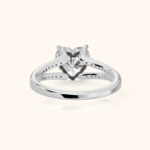 Eternal Embrace Solitaire Heart Diamond Engagement & Wedding Ring