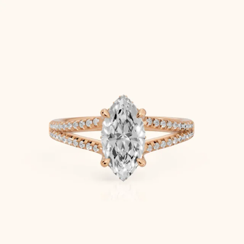 Eternal Embrace Solitaire Marquise Diamond Engagement & Wedding Ring