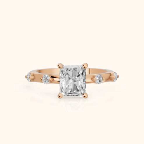 Elena Radiance Solitaire Radiant Diamond Engagement & Wedding Ring