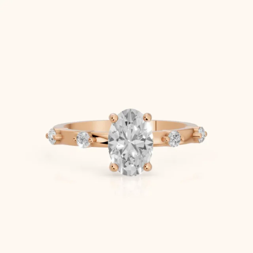 Elena Radiance Solitaire Oval Diamond Engagement & Wedding Ring