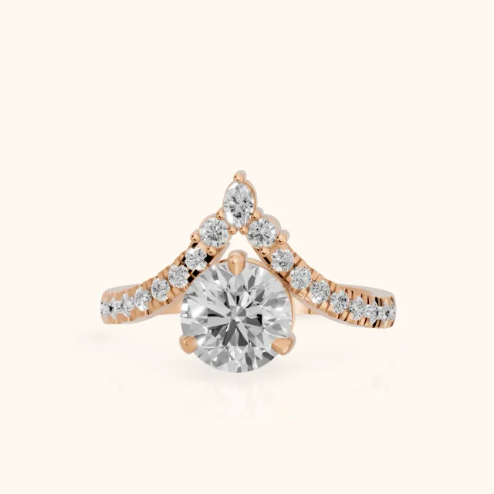 Isabella Legacy Side Stone Round Diamond Engagement & Wedding Ring