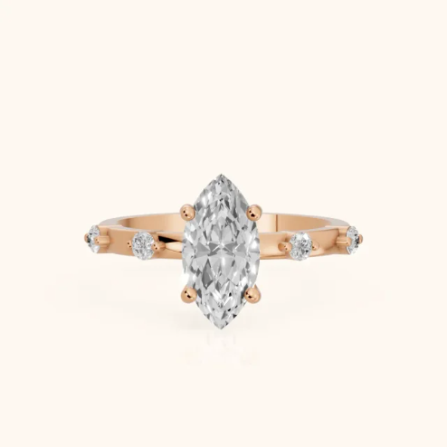 Elena Radiance Solitaire Marquise Diamond Engagement & Wedding Ring