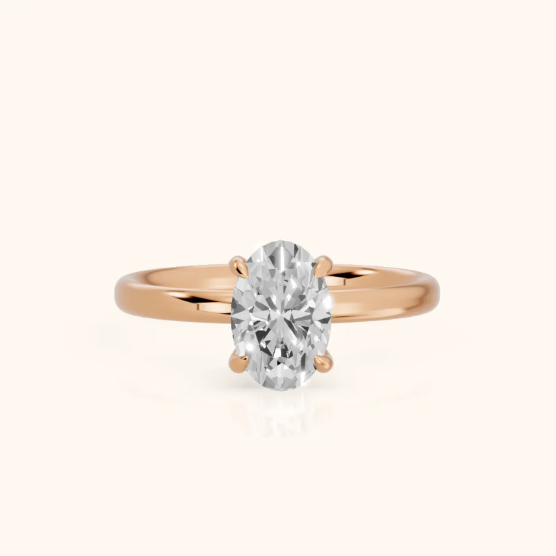 Oval Diamond Engagement & Wedding Ring