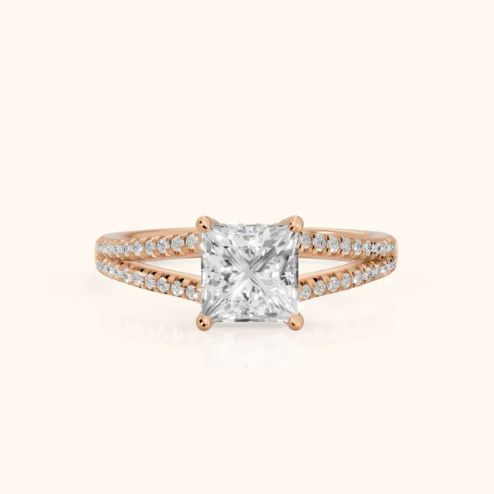 Eternal Embrace Solitaire Princess Diamond Engagement & Wedding Ring