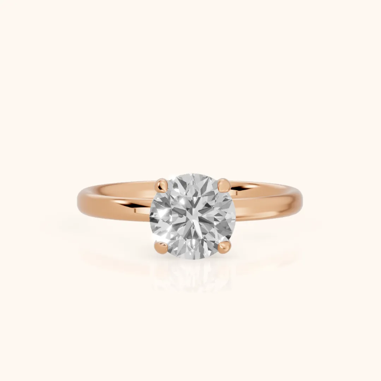Round Diamond Engagement & Wedding Ring