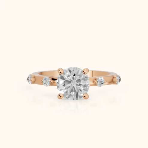 Elena Radiance Solitaire Round Diamond Engagement & Wedding Ring