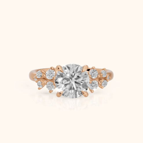 Evelina Bloom Round Diamond Engagement & Wedding Ring