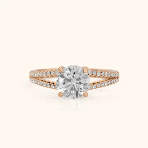 Eternal Embrace Solitaire Round Diamond Engagement & Wedding Ring