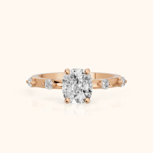 Elena Radiance Solitaire Cushion Diamond Engagement & Wedding Ring