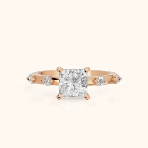 Elena Radiance Solitaire Princess Diamond Engagement & Wedding Ring