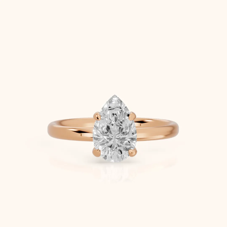 Pear Diamond Engagement & Wedding Ring