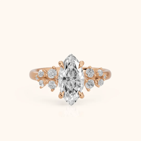 Evelina Bloom Marquise Diamond Engagement & Wedding Ring