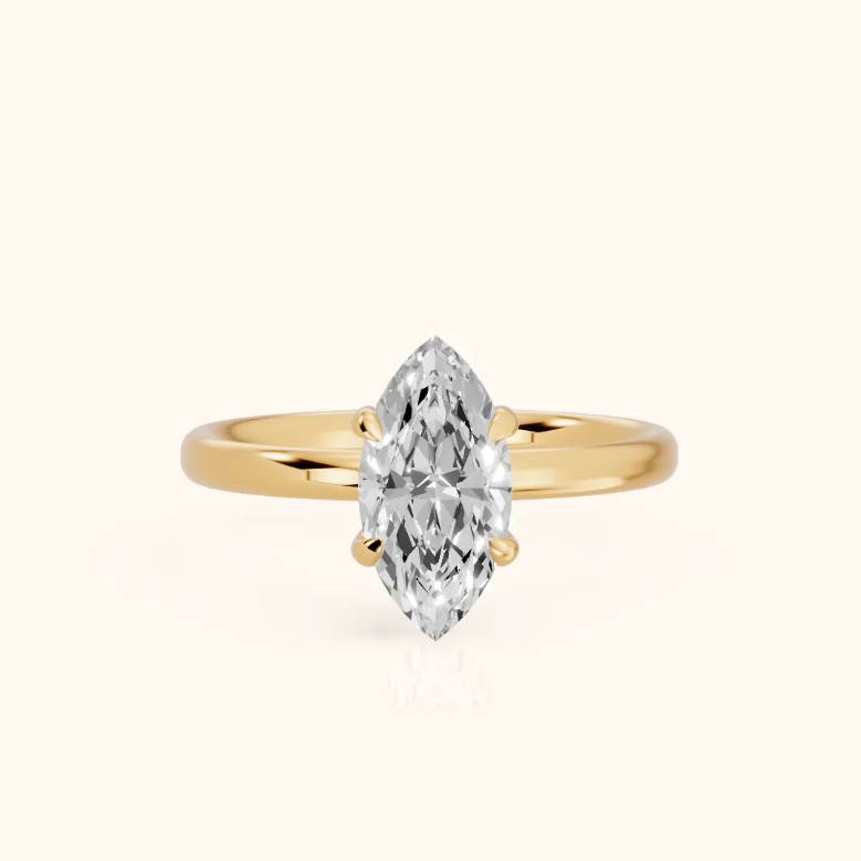 Marquise Diamond Engagement & Wedding Ring