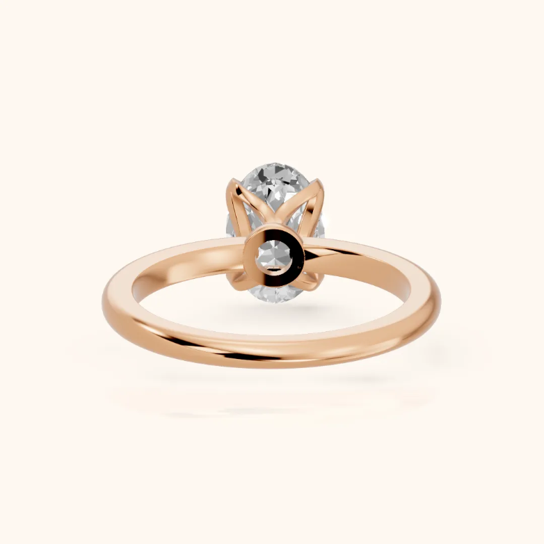 Flora Guardian Solitaire Oval Diamond Engagement & Wedding Ring