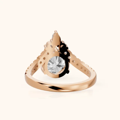 Isabella Legacy Side Stone Round Diamond Engagement & Wedding Ring