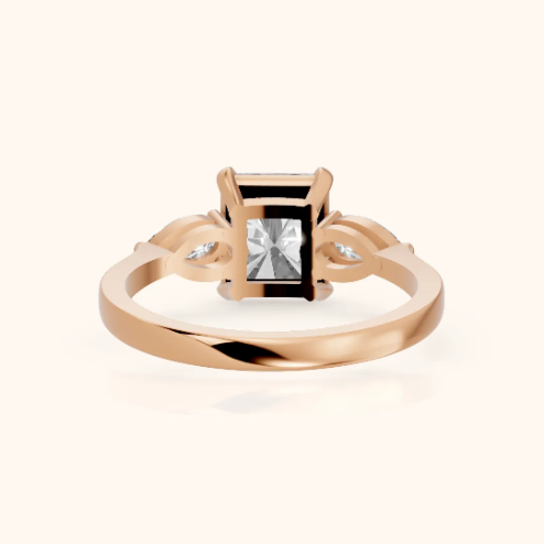 Grace Three Stone Radiant Diamond Engagement & Wedding Ring