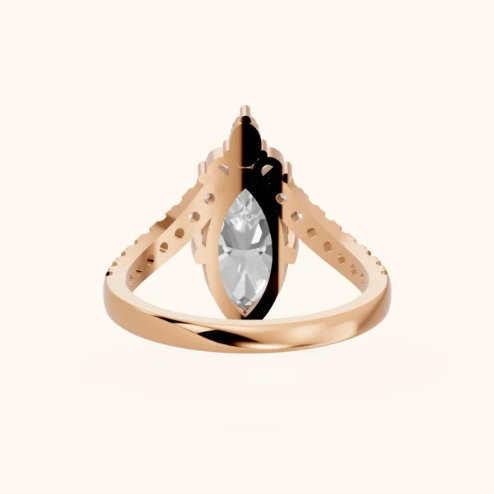 Isabella Legacy Side Stone Marquise Diamond Engagement & Wedding Ring