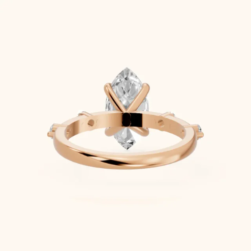 Elena Radiance Solitaire Marquise Diamond Engagement & Wedding Ring