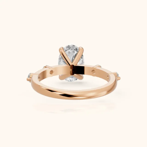 Elena Radiance Solitaire Oval Diamond Engagement & Wedding Ring