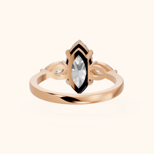 Grace Three Stone Marquise Diamond Engagement & Wedding Ring