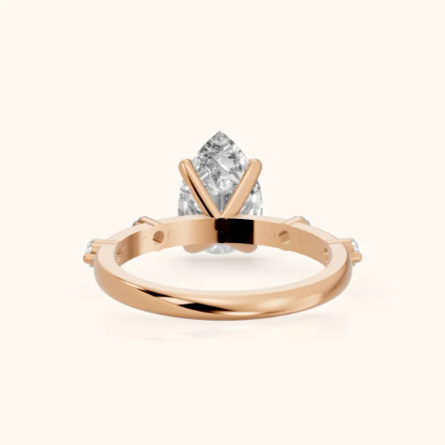 Elena Radiance Solitaire Pear Diamond Engagement & Wedding Ring