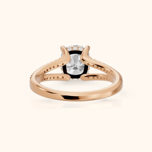Eternal Embrace Solitaire Cushion Diamond Engagement & Wedding Ring
