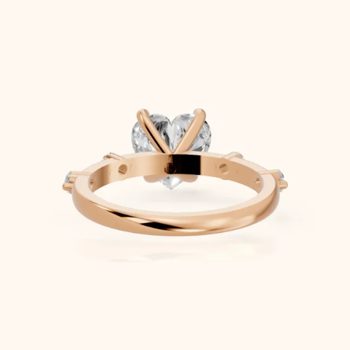 Elena Radiance Solitaire Heart Diamond Engagement & Wedding Ring