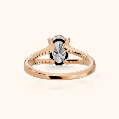 Eternal Embrace Solitaire Oval Diamond Engagement & Wedding Ring