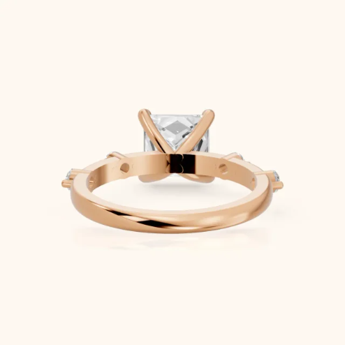 Elena Radiance Solitaire Princess Diamond Engagement & Wedding Ring