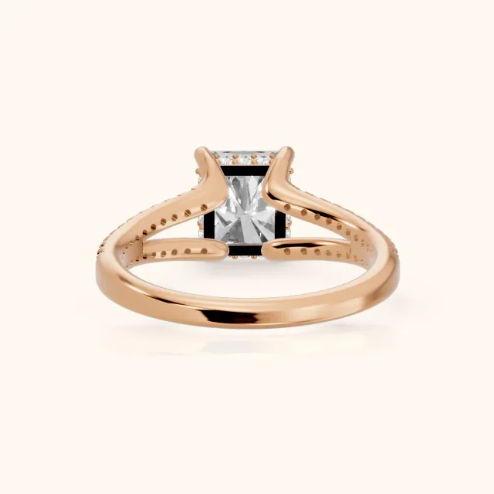 Eternal Embrace Solitaire Radiant Diamond Engagement & Wedding Ring