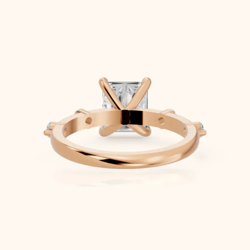 Elena Radiance Solitaire Radiant Diamond Engagement & Wedding Ring