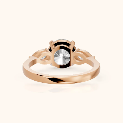 Grace Three Stone Round Diamond Engagement & Wedding Ring