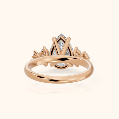 Evelina Bloom Pear Diamond Engagement & Wedding Ring