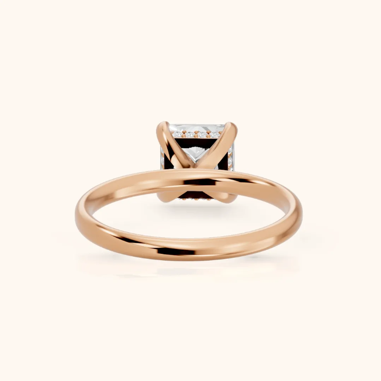 Princess Diamond Engagement & Wedding Ring