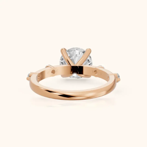 Elena Radiance Solitaire Round Diamond Engagement & Wedding Ring