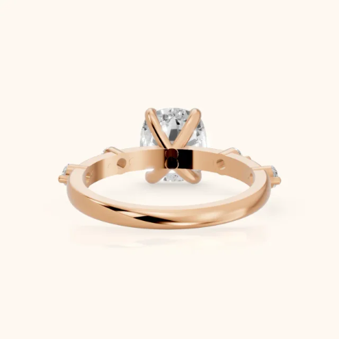 Elena Radiance Solitaire Cushion Diamond Engagement & Wedding Ring