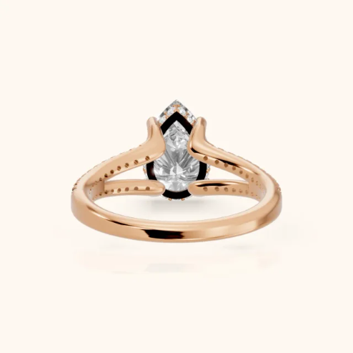 Eternal Embrace Solitaire Pear Diamond Engagement & Wedding Ring