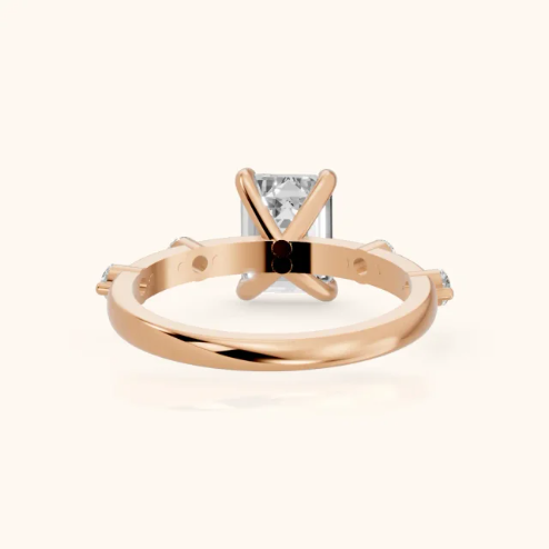 Elena Radiance Solitaire Emerald Diamond Engagement & Wedding Ring