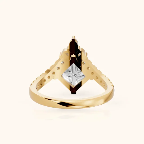 Isabella Legacy Side Stone Princess Diamond Engagement & Wedding Ring