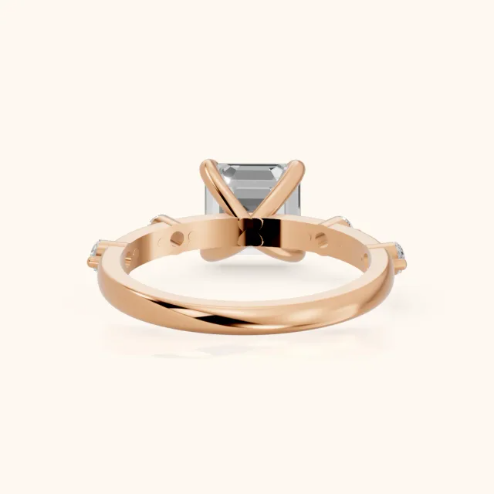 Elena Radiance Solitaire Asscher Diamond Engagement & Wedding Ring