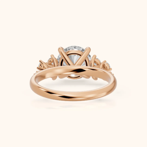 Evelina Bloom Round Diamond Engagement & Wedding Ring