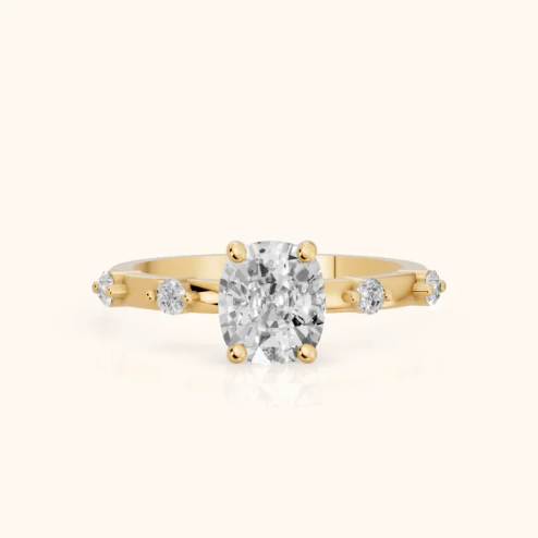 Elena Radiance Solitaire Cushion Diamond Engagement & Wedding Ring