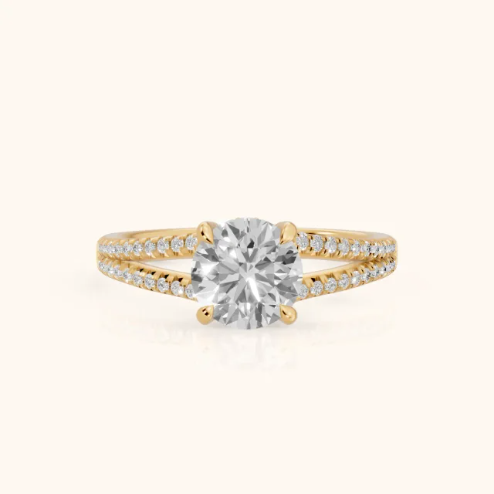 Eternal Embrace Solitaire Round Diamond Engagement & Wedding Ring